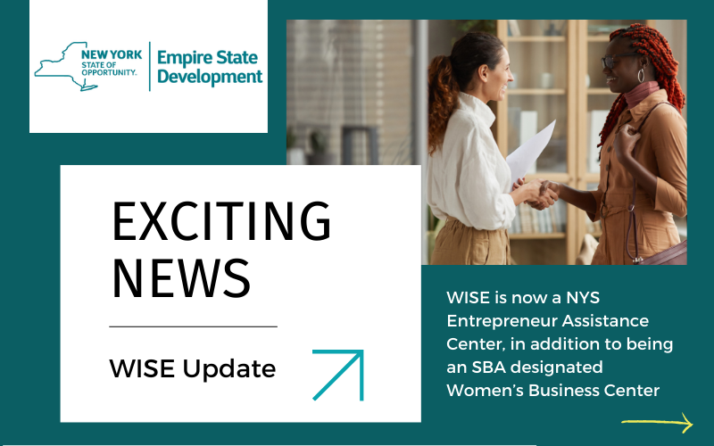 WISE is now a NYS Entrepreneur Assistance Center, in addition to being an SBA designated Women’s Business Center. Read the full press release.